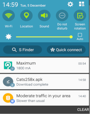 Android status panels