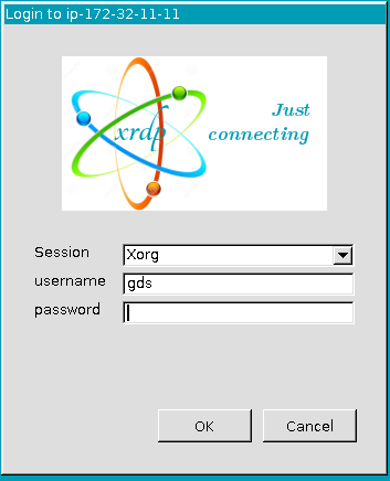 Login screen